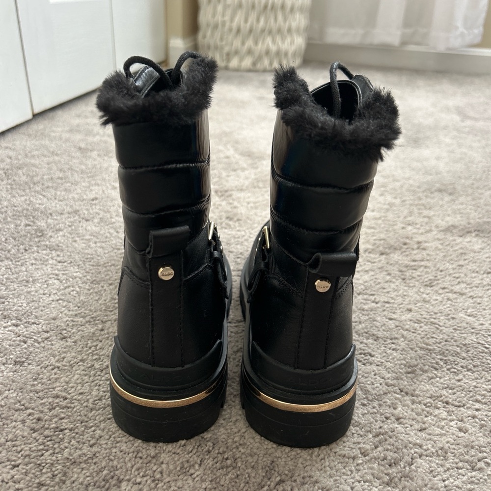 Black Fur-Lined Women's Boots Aldo - Picture 3 of 6